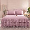 Axyaa Lace Bed Skirt - French Romantic Princess Style Single Piece