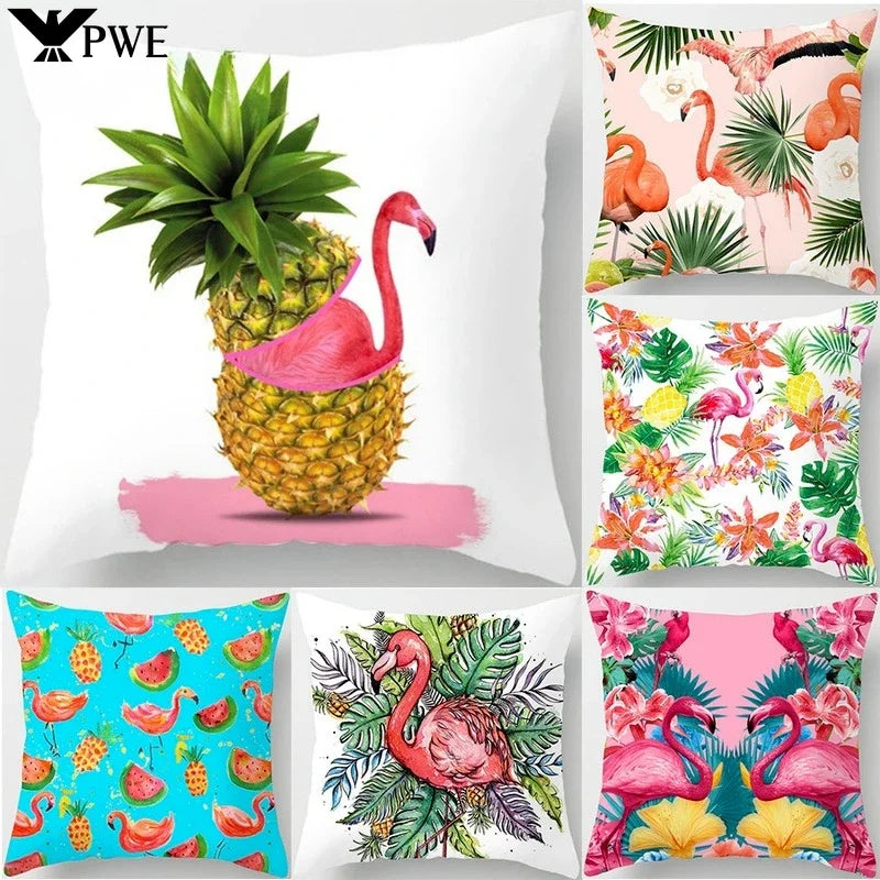 Axyaa Flamingo Cushion Cover 45*45cm – Home Sofa Decor Pillowcase