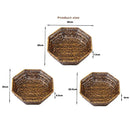 Axyaa Retro Woven Rattan Fruit Plate Handheld Storage Tray Creative Candy Packaging