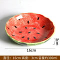 Axyaa Hand Drawn Watermelon Ceramic Deep Plate - Creative Sushi, Salad, and Dessert Plate