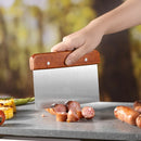 Axyaa BBQ Tool Set with Wooden Handle and Iron Plate - Stainless Steel Shovel
