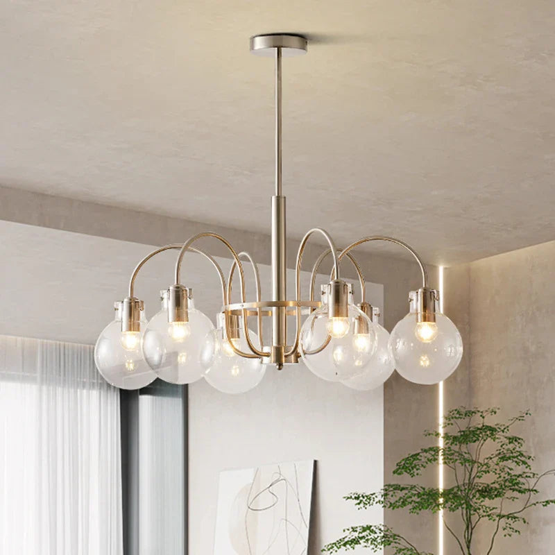 Axyaa Retro Bauhaus LED Glass Chandelier for Home and Shop Lighting