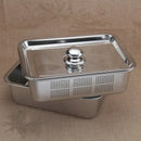 Axya Stainless Steel Mesh Strainer Colander Tray with Leak Hole Lid
