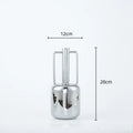 Axyaa Silver Glass Vase with Geometric Handle: Elegant Kettle for Living Room Decor