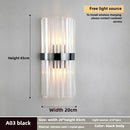 Axyaa Gold/Black Crystal Wall Sconce: Elegant Stainless Steel Lighting Fixture for Home Decor