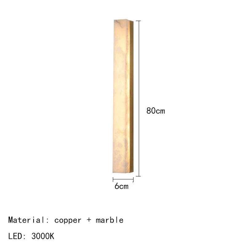 Axyaa Gold Black Marble Wall Lamp 40/60/80cm - Hotel Sconce Lighting