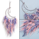 Axyaa Grey Moon Feathers Dream Catcher 60cm Large Handmade Indian Style Wall Hanging