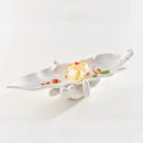Axyaa Bergamot Leaves Plate: White Ceramic Creative Tableware for Molecular Cuisine Artistry