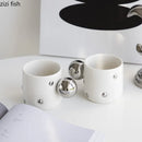 Axya Electroplated Ceramic Tea Coffee Mugs Set - Household Drinkware Kitchen Essentials