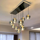Axyaa Glass Multi-Head Pendant Light for Modern Dining Room Tables