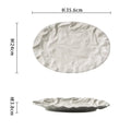 Axyaa Ceramic Fish Plate with Wavy Design, Ideal for Steamed Fish or Cake Display