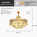 Axyaa Modern Crystal Chandelier Golden Ceiling Light for Bedroom, Living Room, Dining Room