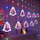 Axyaa Christmas LED Star Circle Fairy Lights USB Curtain Decor