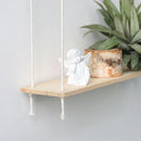 Wooden Macrame Display Stand Shelf for Home Decor by Axyaa