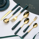 Axyaa Stainless Steel Ceramic Handle Cutlery Set