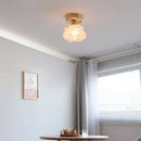 Axyaa Glass Copper LED Ceiling Light - Modern Kitchen Chandelier