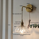 Axyaa Amber Glass LED Wall Lamp with Pull Chain Switch