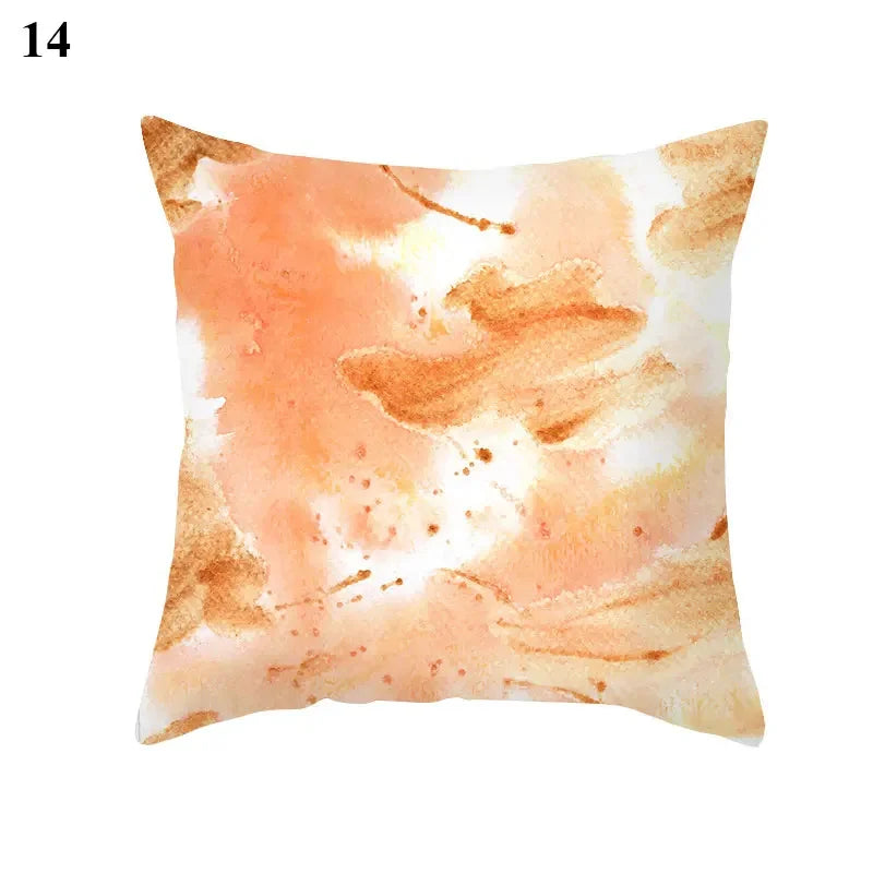 Orange Geometric Leaf Lines Pillowcase by Axyaa - Home Decor and Cozy Throw Pillows