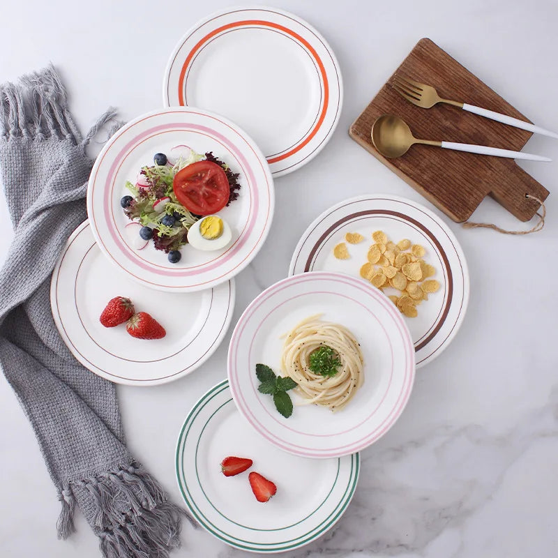 Axya Ceramic Dinner Plates Set of 4 for Restaurant Dining or Home Kitchen
