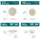 Axyaa Stoneware Dinnerware Set for 4/8 in 4 Colors
