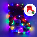 Axyaa LED Light Santa Claus Socks - Colorful Sparkly Xmas Party Decoration