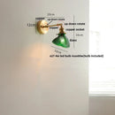 Axyaa Brass Swing Arm LED Wall Light Fixture with Pull Chain Switch, Modern Clear Glass Bedside Lamp