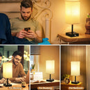 Axyaa LED Desk Lamp with USB Charge Ports, Dimmable Bedside Reading Light