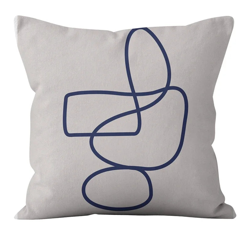 Nordic Abstract Geometric Lines Pillowcase for Home Decor - Axyaa