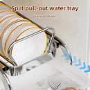 Axyaa Pull-Out Bowl & Dish Holder: Kitchen Cabinet Storage Organizer Rack