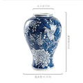 Axyaa Blue & White Porcelain Ceramic Vase - Chinese Retro Flower Pot & Arrangement Accessory