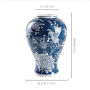 Axyaa Blue & White Porcelain Ceramic Vase - Chinese Retro Flower Pot & Arrangement Accessory