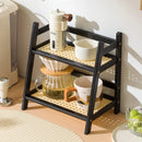 Axyaa Bamboo Storage Rack: Kitchen & Desktop Organizer, Counter Shelf, Display Rack