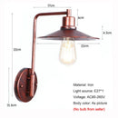 Axyaa Rust Color Retro Loft Wall Lamp Industrial Iron Style for Bedroom & Hotel