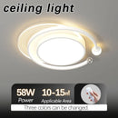 Axyaa Modern Minimalist Round LED Ceiling Light, Creative Bedroom Lighting Fixture