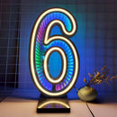 Axyaa Starry Sky Tunnel Neon Numbers Sign - Double-Sided 3D Lights