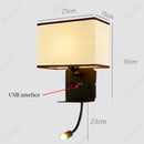 Axyaa LED Fabric Wall Light with USB Charging Port and Adjustable Angle