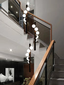 Axyaa Nordic Black Glass LED Chandelier Suspended Ceiling Light