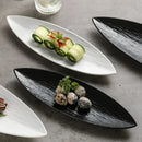 Axyaa Ceramic Dessert Plate: Solid Color Long Strip Plate