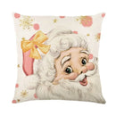 Axyaa Christmas Letter Print Throw Pillow Cover for Festive Home Decor