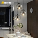 Axyaa Glass 3-Light Pendant Lamp: Luxury Adjustable Ceiling Light for Home, Dining, Bar, Kitchen