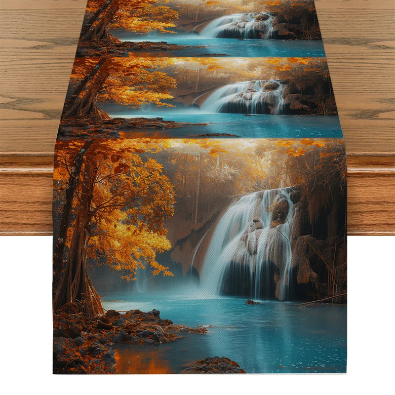 Autumn Maple Table Runner for Dining & Kitchen Decor by Axyaa