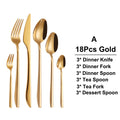 Axyaa 21 Piece Gold Cutlery Set - Stainless Steel 304 Elegant Tableware