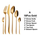 Axyaa 21-Piece Gold Stainless Steel Cutlery Set - Elegant Western Dinnerware