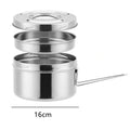 Axyaa Stainless Steel Compartment Lunch Box - Anti-scalding Round Fast Food Cup