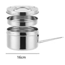 Axyaa Stainless Steel Compartment Lunch Box - Anti-scalding Round Fast Food Cup