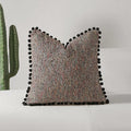 Axyaa Boho Green Velvet Pompom Throw Pillow Covers - Decorative Cushion Cases