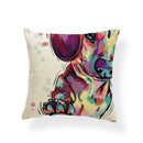 Axyaa Golden Retriever Linen Pillowcase: Decorative Square Cushion Cover