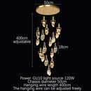 Axyaa Modern Diamond Crystal Chandelier LED Hanging Light Gold Home Decor