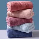 Axyaa Striped Coral Velvet Hand Towels: Soft, Quick Drying, Absorbent Towel