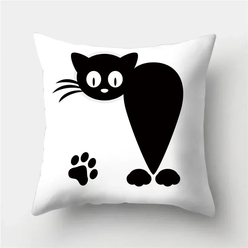 Cute Cat Cushion Cover 45x45cm - Axyaa Home Decor Pillowcases